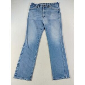 Wrangler Jeans Mens 33x30 Blue Cowboy Cut Slim Fit Distressed Denim Westerncore